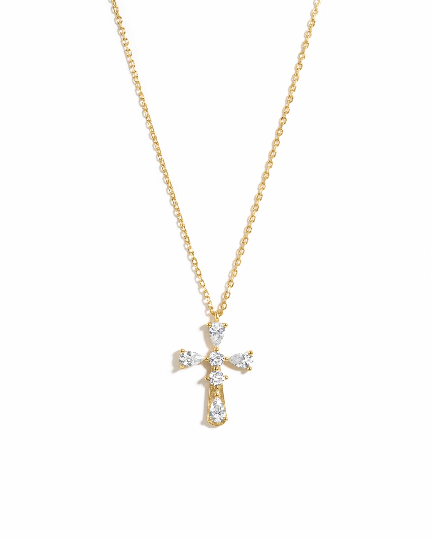Pear Cut Cross Necklace