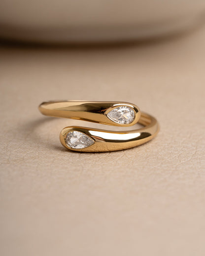 Pear Spiral Ring