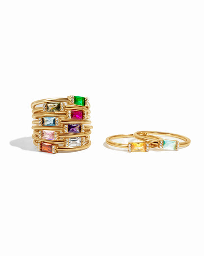 Peridot Simple Baguette Ring