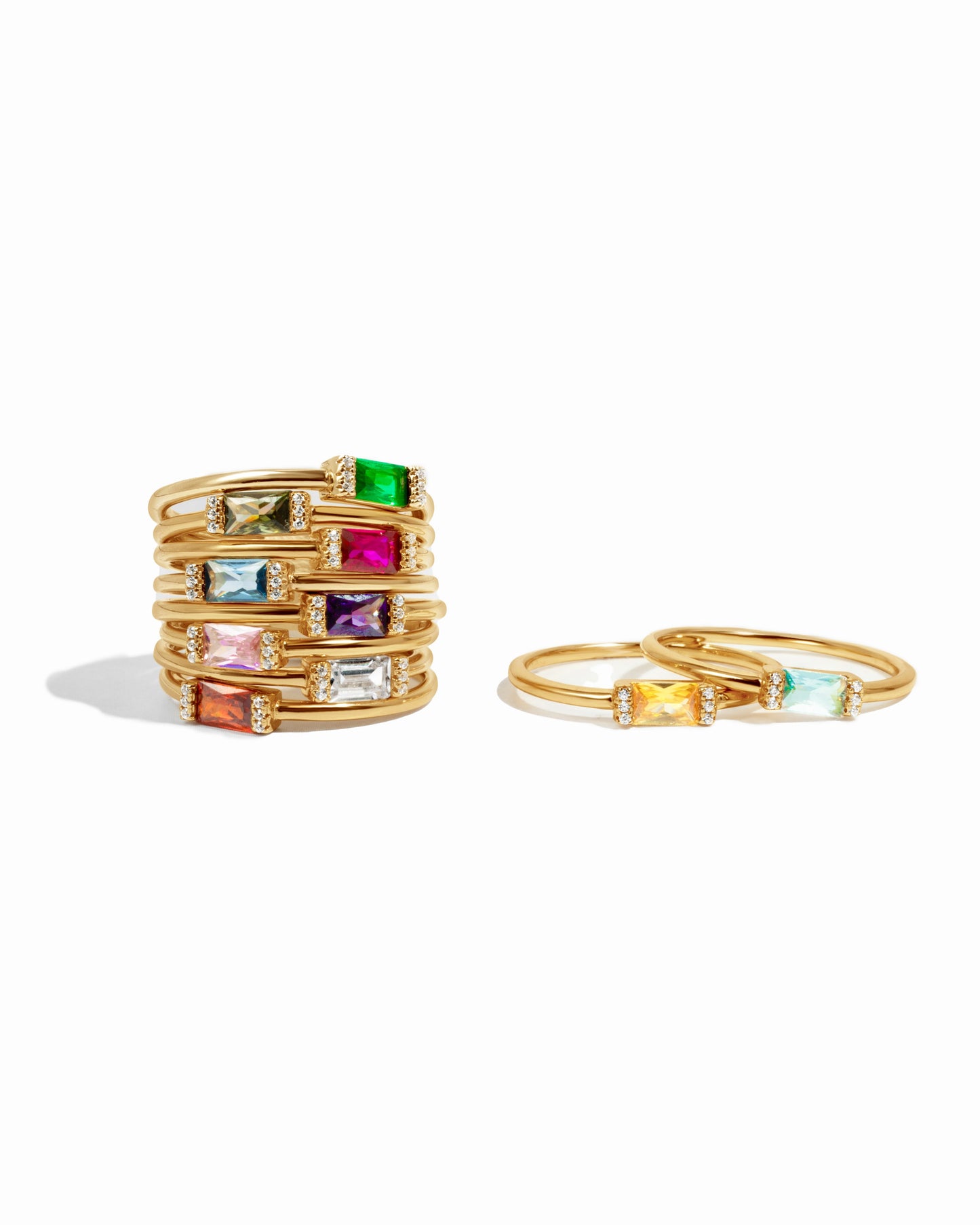 Citrine Simple Baguette Ring