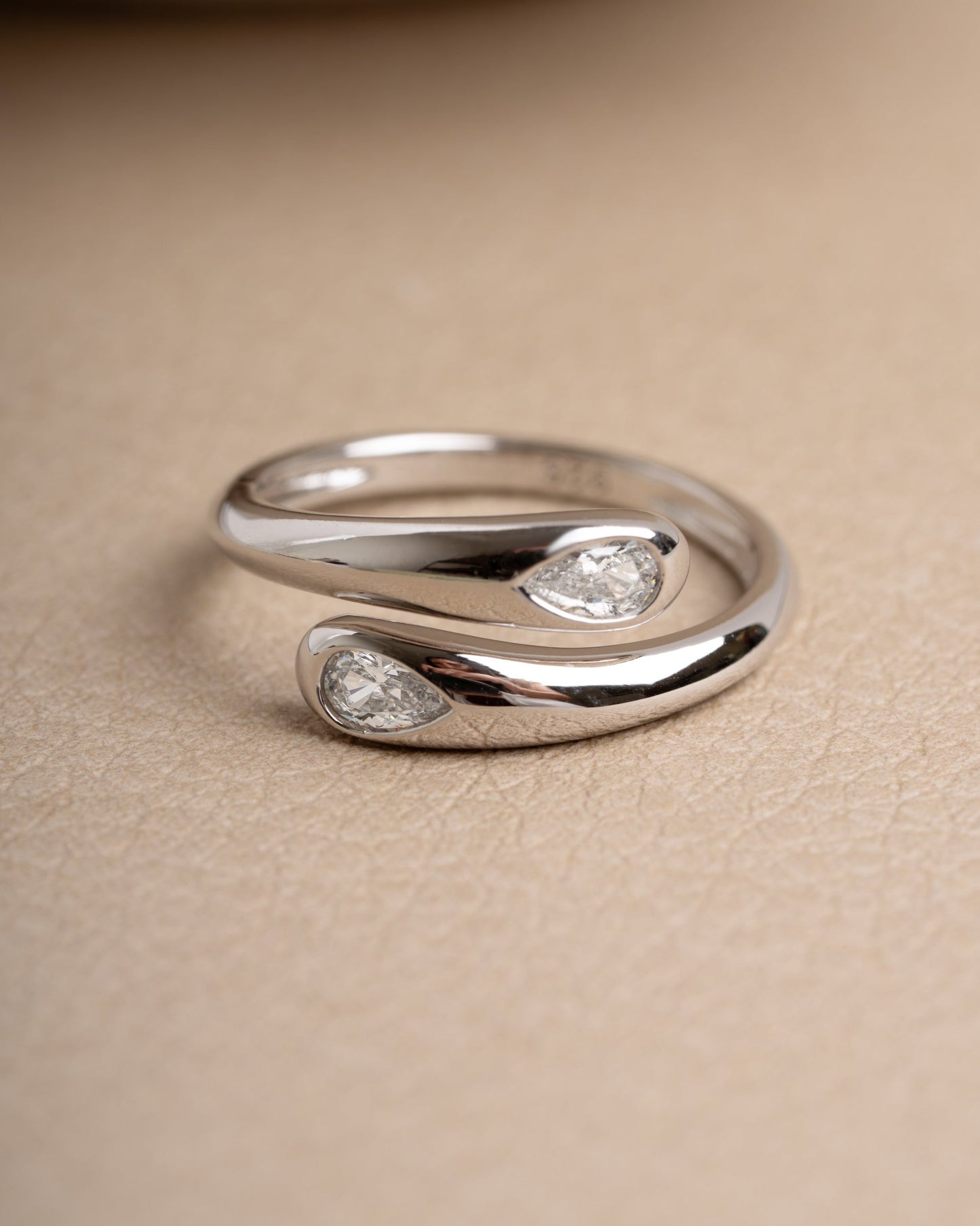 Pear Spiral Ring