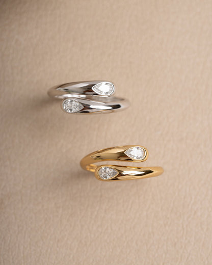 Pear Spiral Ring