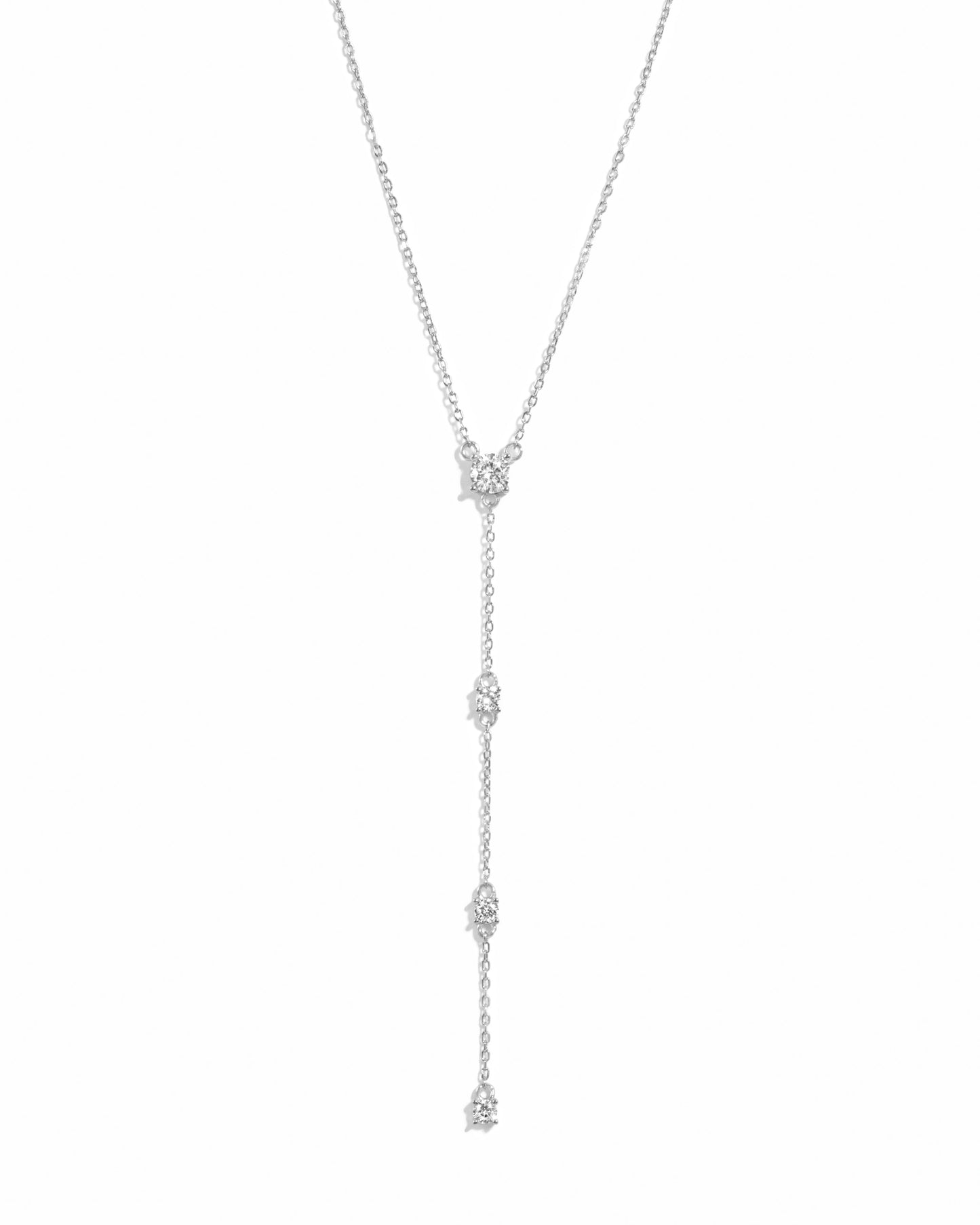 Round Diamond Lariat Necklace