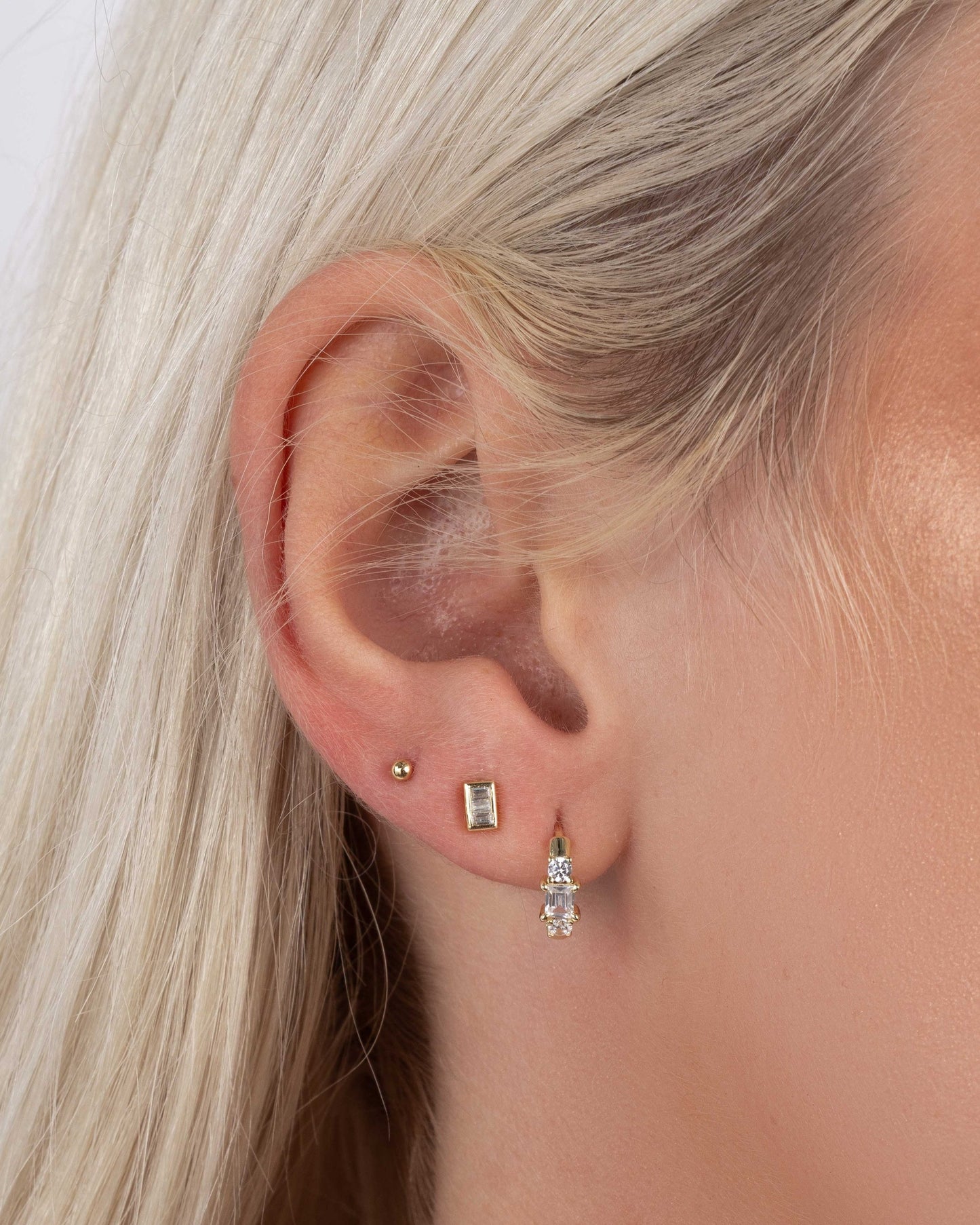 Tiny Baguette Studs