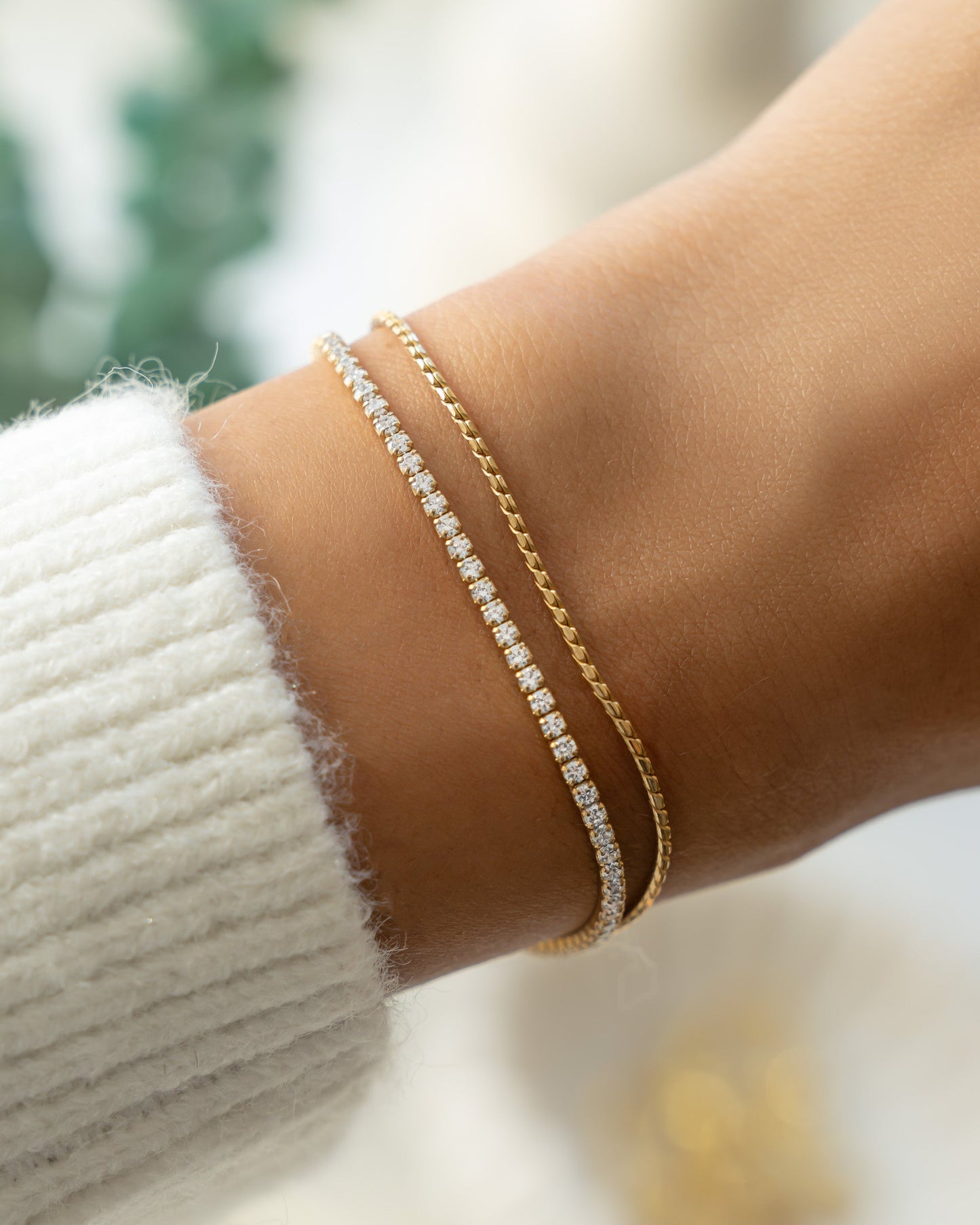 Tennis & Chain Bracelet Set