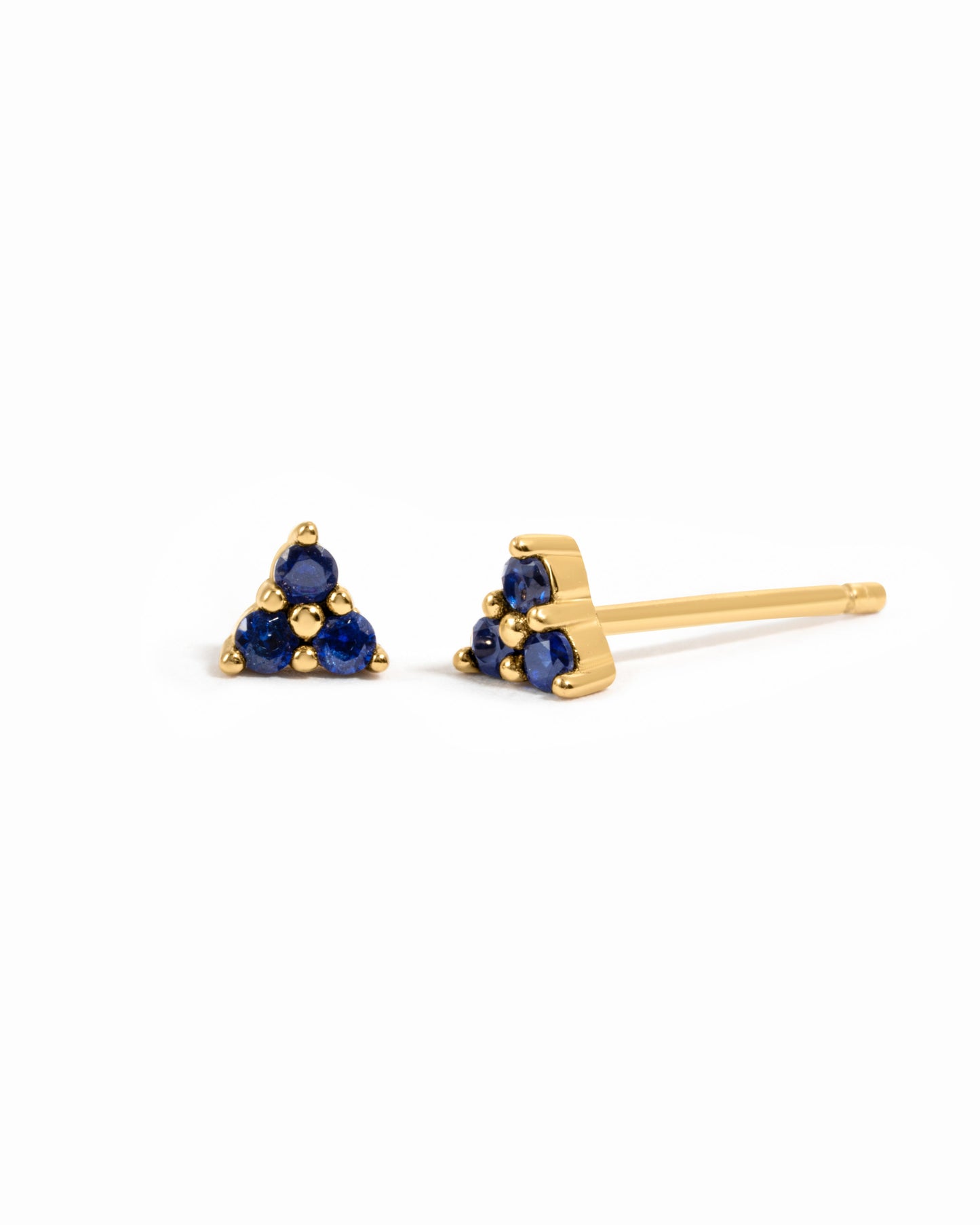Tiny Sapphire 3 Stone Studs