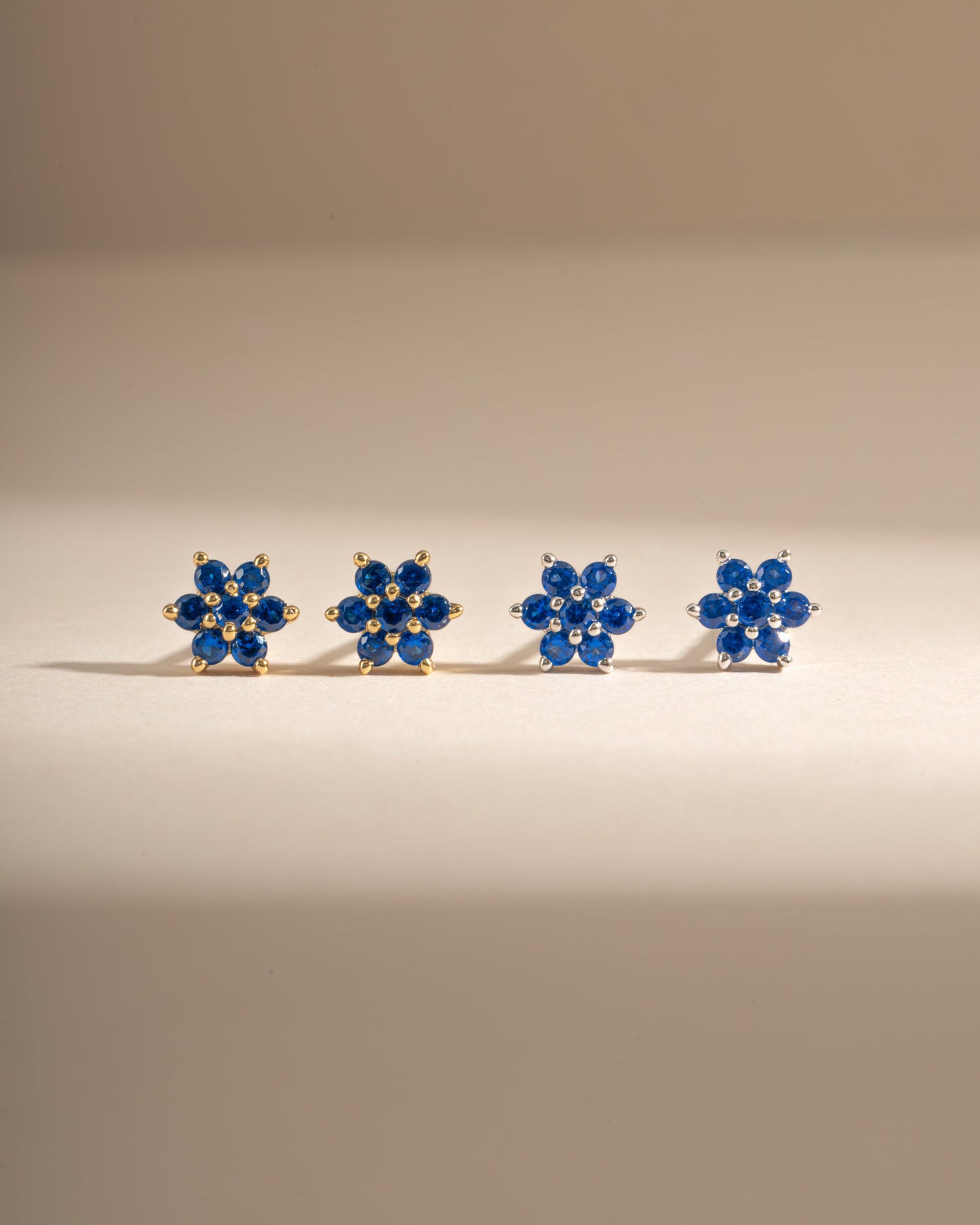 Sapphire Flower Studs