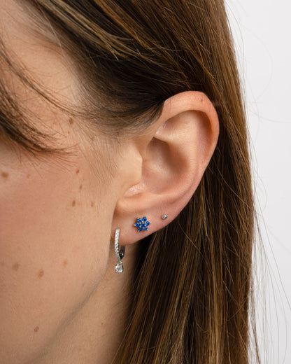 Sapphire Flower Studs