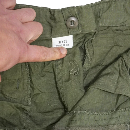 Saudi Arabian 1980s OG-107 Ripstop Utility Pants- 36x31, Large - Saudi Arabian Surplus - Cargo Trousers
