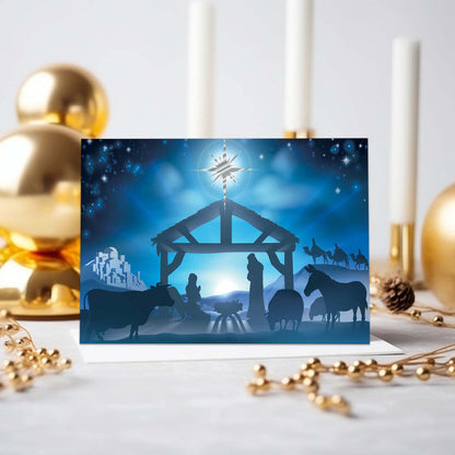 Shared Blessings | Blue Sky Nativity Boxed Christian Christmas Cards, 18 Count