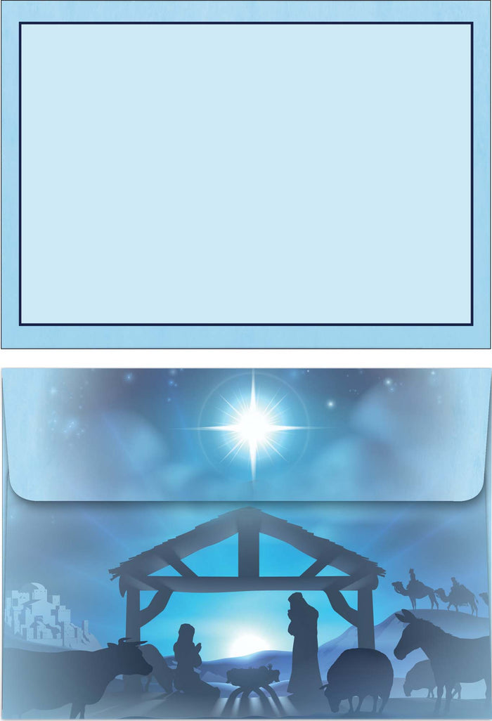 Shared Blessings | Blue Sky Nativity Boxed Christian Christmas Cards, 18 Count