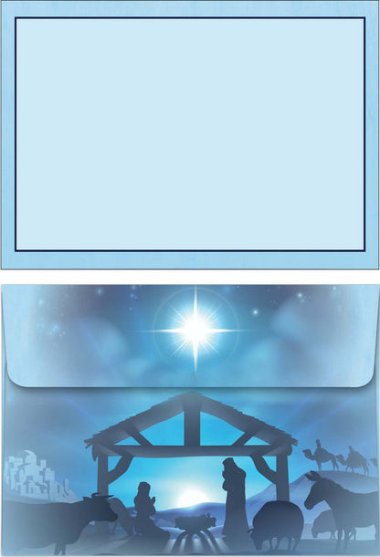 Shared Blessings | Blue Sky Nativity Boxed Christian Christmas Cards, 18 Count