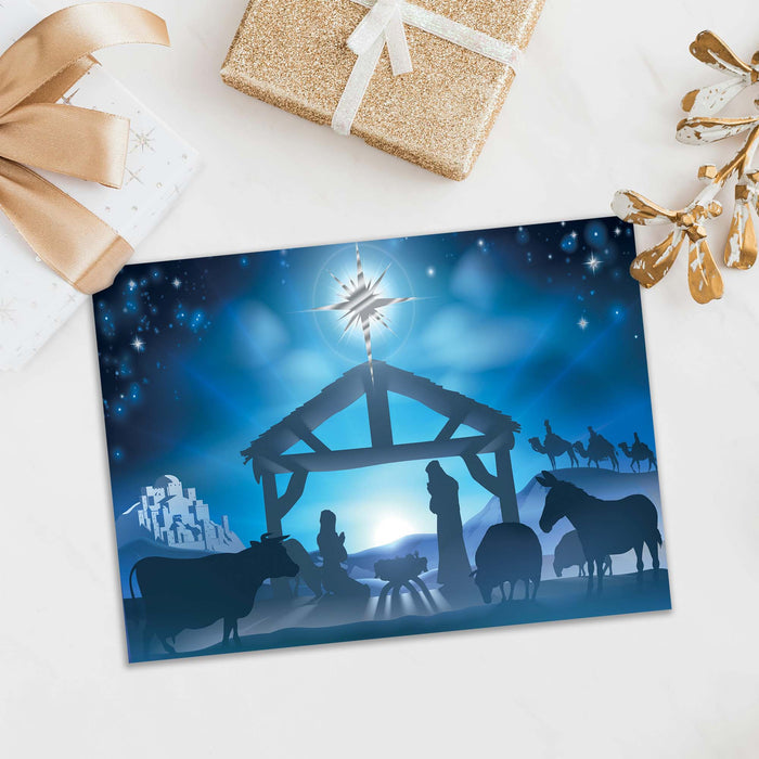 Shared Blessings | Blue Sky Nativity Boxed Christian Christmas Cards, 18 Count