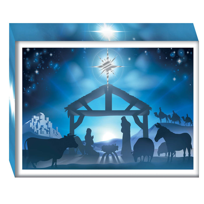 Shared Blessings | Blue Sky Nativity Boxed Christian Christmas Cards, 18 Count
