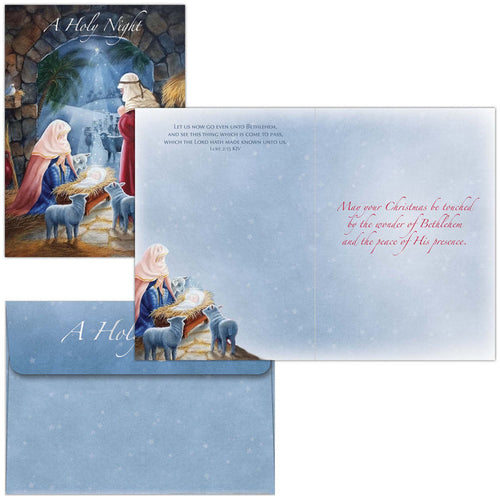 Shared Blessings | Born is the King Boxed Christian Christmas Cards, 18 Count