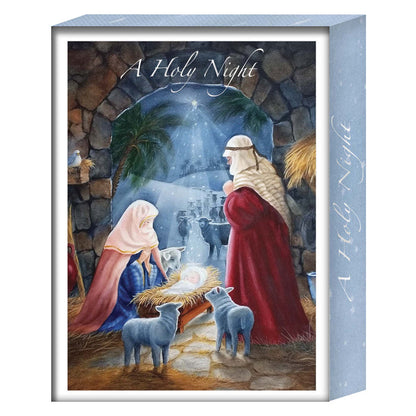 Shared Blessings | Born is the King Boxed Christian Christmas Cards, 18 Count