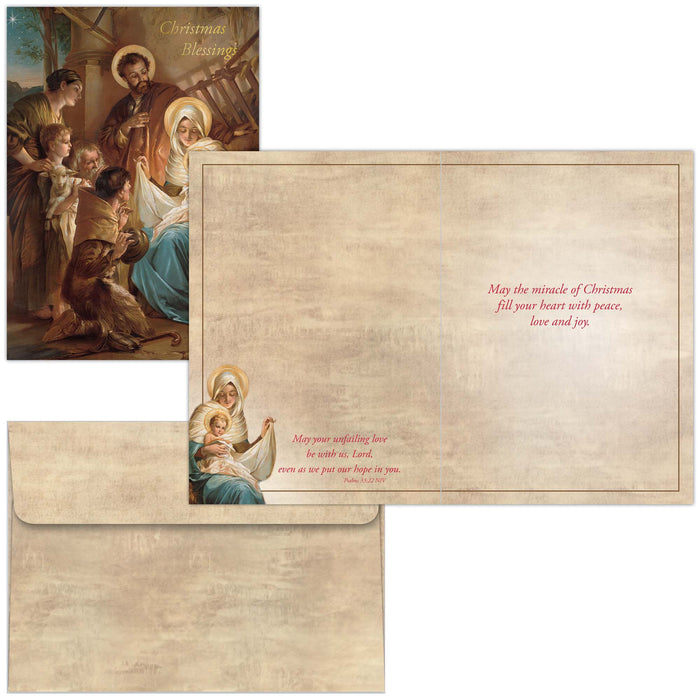 Shared Blessings | Holy Family Boxed Christian Christmas Cards, 18 Count