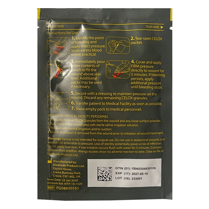 SHORT DATED! Celox™ 15 Gram  Pouch