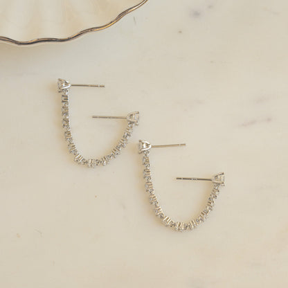 Two-Piercing Tennis Chain Link Studs