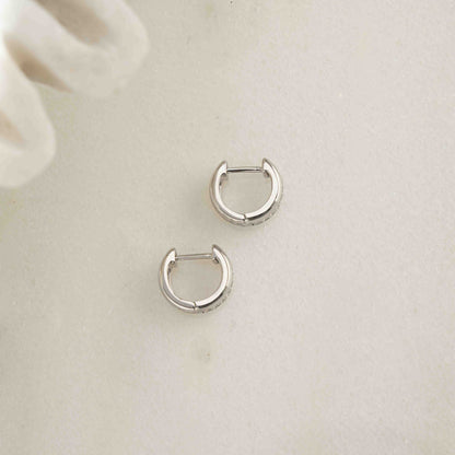 Stripe Diamond Huggie Earrings