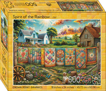 Spirit of the Rainbow 500 Piece Jigsaw Puzzle with Poster – Soft Touch Finish
