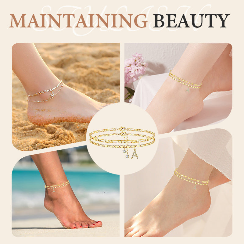 üíñ Layered Gold Ankle Bracelet for Women
