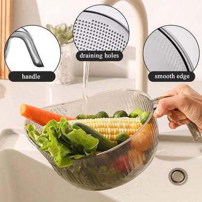 üçö  Multipurpose Rice Washing Bowl Strainer with Handle