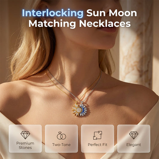üì¢üì¢40% OFF !! ‚è∞Sun and Moon Pendant Necklace with Rhinestones