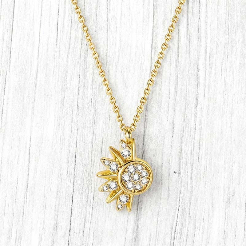 üì¢üì¢40% OFF !! ‚è∞Sun and Moon Pendant Necklace with Rhinestones