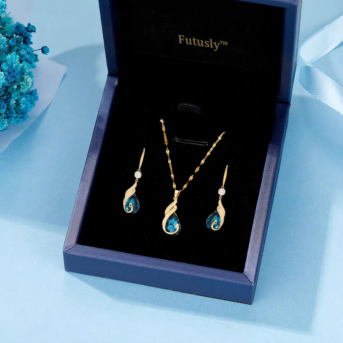 ü¶ö Phoenix Earrings ‚Äì Peacock Design, CZ Gems, Lightweight, Gift üéÅ