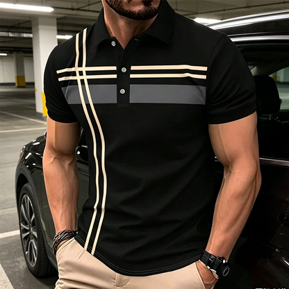 üéÅNew Arrivalüí•Men's Striped Short Sleeve Collared Topüåø