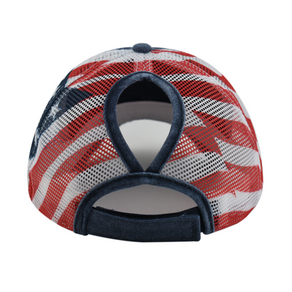 ‚è∞Distressed American Flag Mesh Baseball Cap