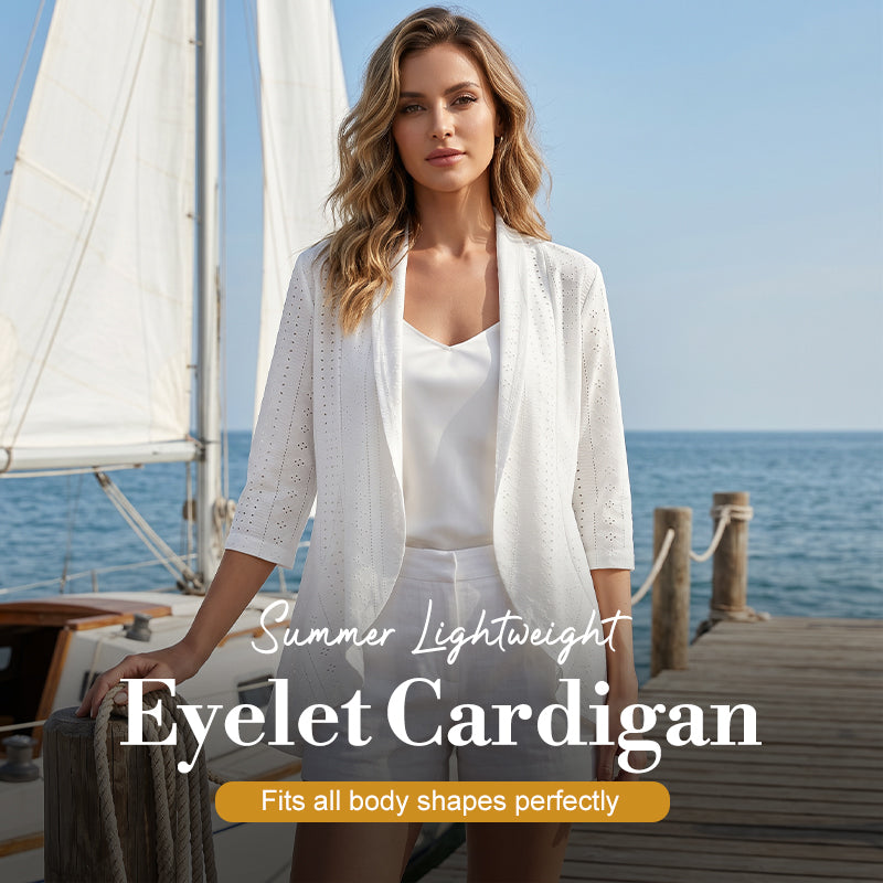 Women's Summer Lightweight Eyelet Cardigan ‚Äì Breathable, Open, Stylish Cover-Up üåä