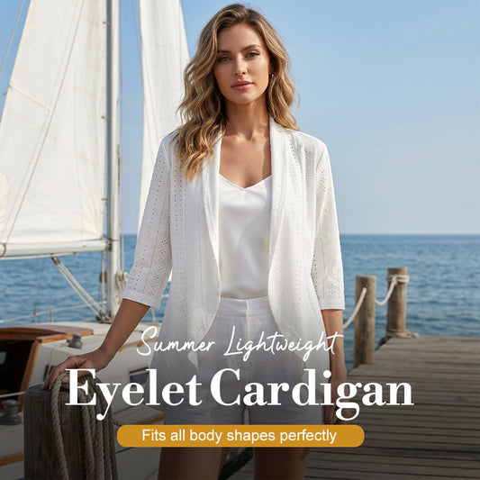 Women's Summer Lightweight Eyelet Cardigan ‚Äì Breathable, Open, Stylish Cover-Up üåä