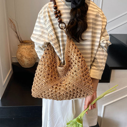 üèùÔ∏èArtisanal Woven Tote with Inner Lining