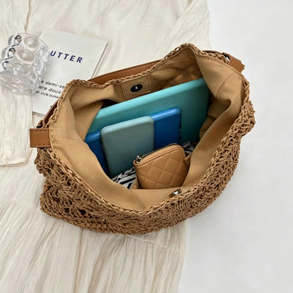üèùÔ∏èArtisanal Woven Tote with Inner Lining