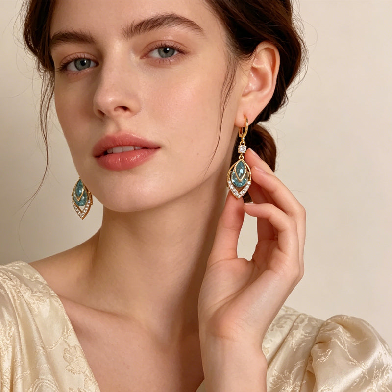 ‚ú®Sky Blue Drop Dangle Hoop Earrings