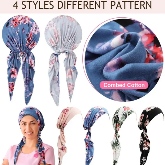 ‚ú® Women's Floral Print Pre-Tied Head Scarf Turban ‚Äì Soft, Elastic, Versatile üå∏