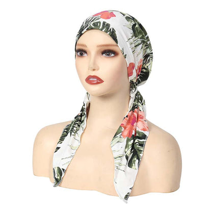 ‚ú® Women's Floral Print Pre-Tied Head Scarf Turban ‚Äì Soft, Elastic, Versatile üå∏
