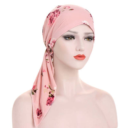 ‚ú® Women's Floral Print Pre-Tied Head Scarf Turban ‚Äì Soft, Elastic, Versatile üå∏