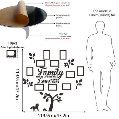 3D Family Tree Photo Frame Wall Stickerüè°üñºÔ∏è