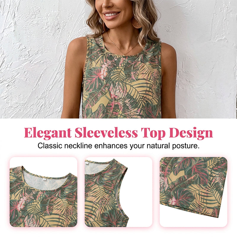 üì¢üì¢30% OFF !! ‚è∞ Women's Printed Sleeveless Top & Wide-Leg Pants Set ‚Äì Flowy & breathable ‚Äì Perfect for summer, beach or resort wear ‚Äì effortless chic üå∏