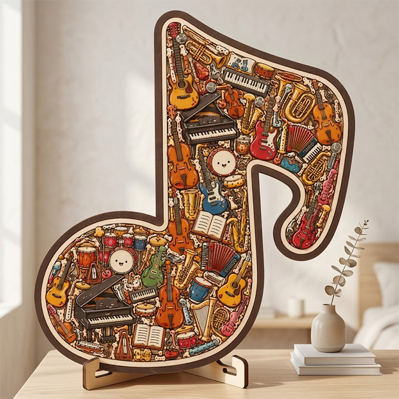 Wooden Musical Note Jigsaw Puzzleüé∂üß©