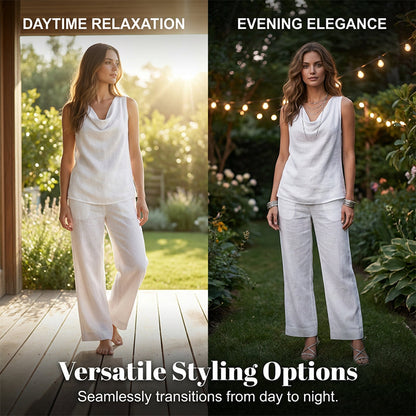 üåô Elegant Cowl Neck Lounge Set ‚Äì Soft knit & relaxed fit