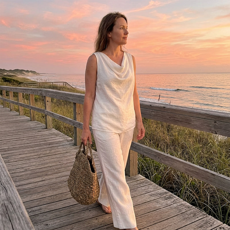 üåô Elegant Cowl Neck Lounge Set ‚Äì Soft knit & relaxed fit