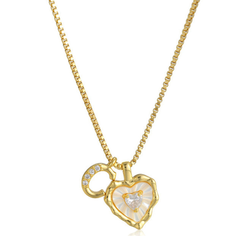 üíéüí• Heart Shaped Letters Micro Pave Chain Necklace ‚Äì Initial Pendant, Titanium Steel, Adjustable ‚ú®