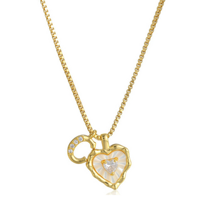 üíéüí• Heart Shaped Letters Micro Pave Chain Necklace ‚Äì Initial Pendant, Titanium Steel, Adjustable ‚ú®