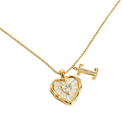 üíéüí• Heart Shaped Letters Micro Pave Chain Necklace ‚Äì Initial Pendant, Titanium Steel, Adjustable ‚ú®