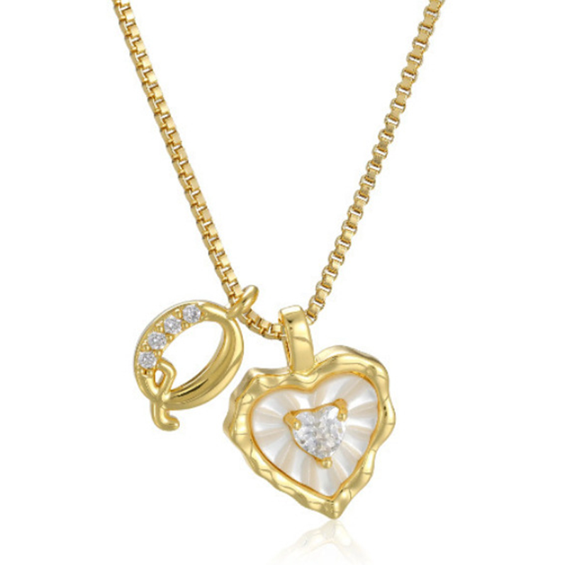 üíéüí• Heart Shaped Letters Micro Pave Chain Necklace ‚Äì Initial Pendant, Titanium Steel, Adjustable ‚ú®