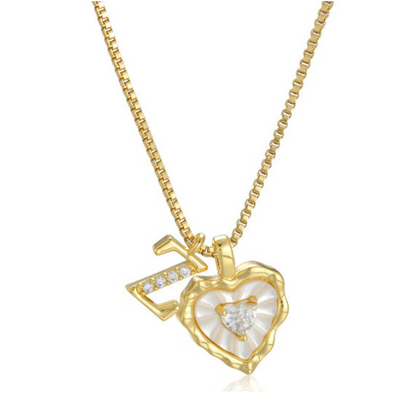 üíéüí• Heart Shaped Letters Micro Pave Chain Necklace ‚Äì Initial Pendant, Titanium Steel, Adjustable ‚ú®